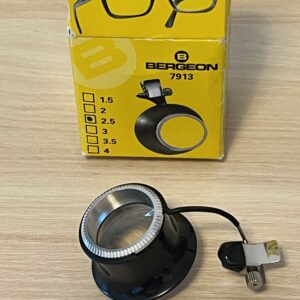 ПОВРЕДЕНА ОПАКОВКА: Bergeon 7913-2.5 лупа за оправители на очила с щипка 4x, ВИЖТЕ СНИМКИТЕ