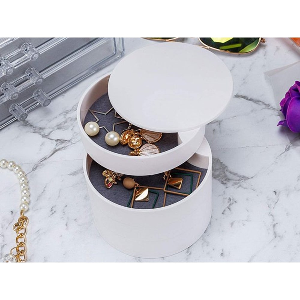 Органайзер за бижута Buzzufy - Кръгла кутия с изтеглящи се чекмеджета - Image 4
