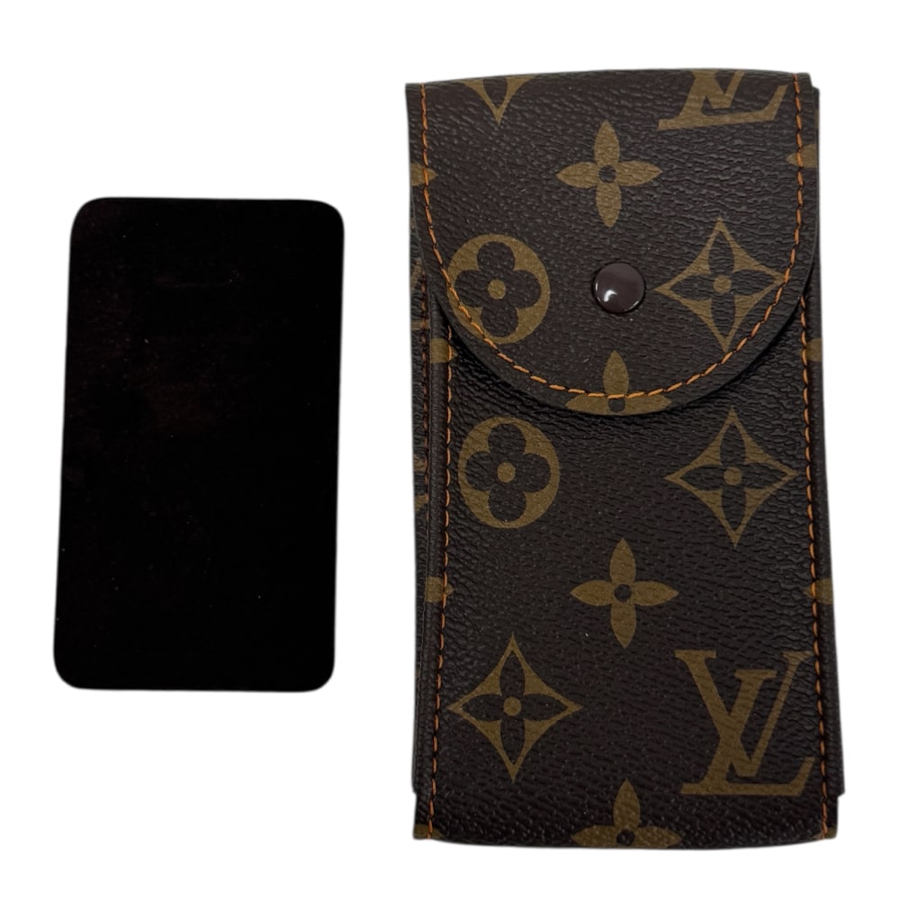Кожена чанта за часовник Louis Vuitton с оранжеви шевове - Image 2