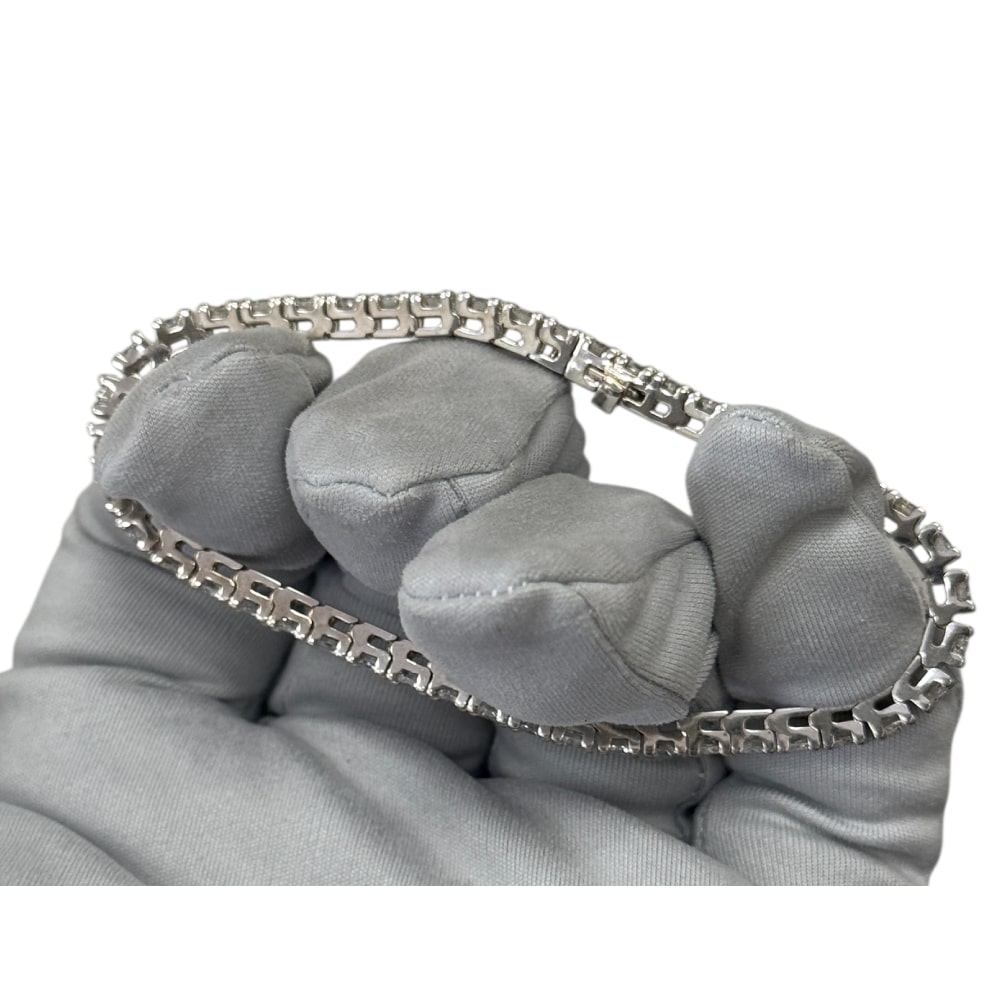 Тенис гривна от 14К бяло злато с естествени диаманти 6.6 ct - Image 5