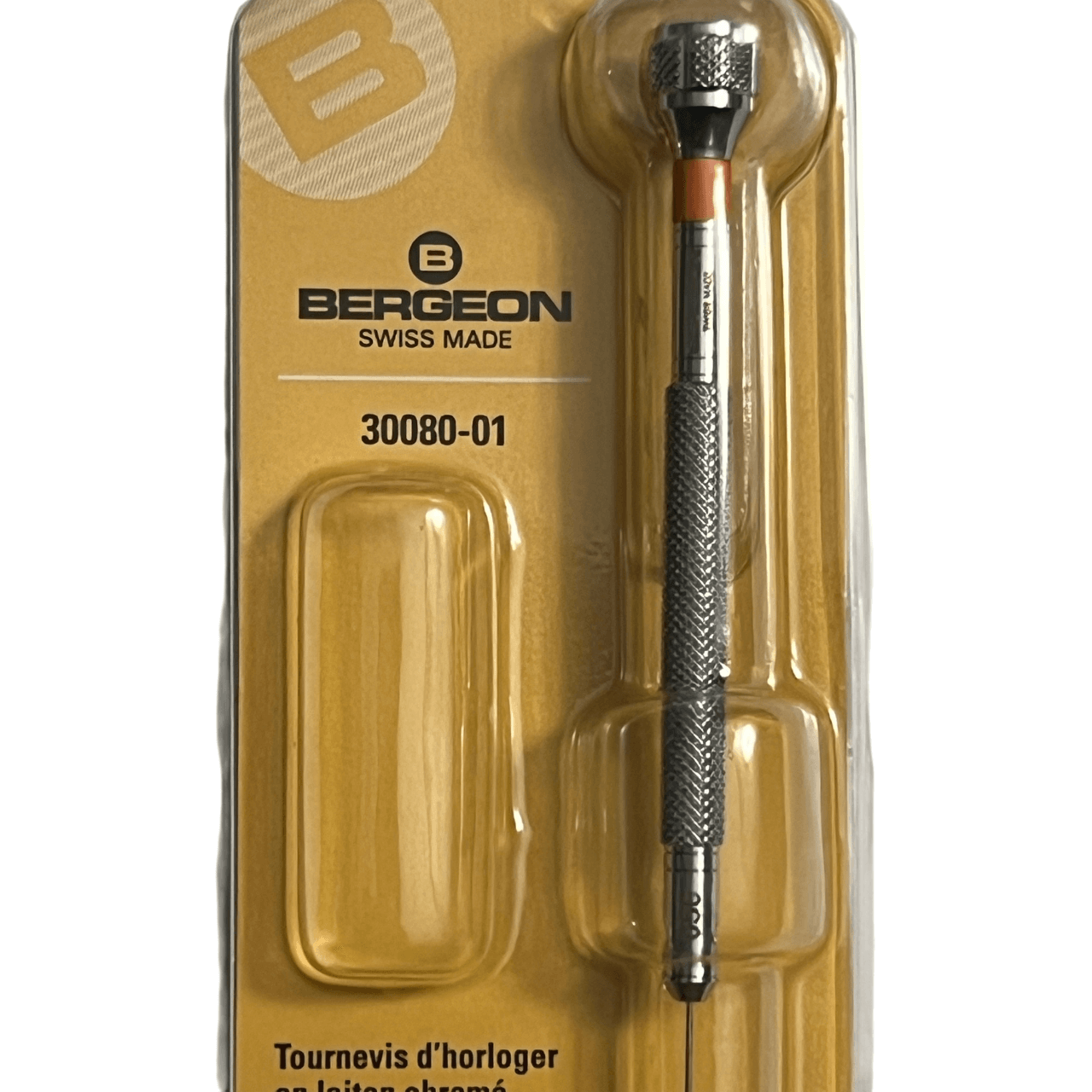 Bergeon 30080-01 Watchmaker Screwdriver 0.50mm Хромирано покритие Швейцарски прецизен инструмент (Оранжев) - Image 3
