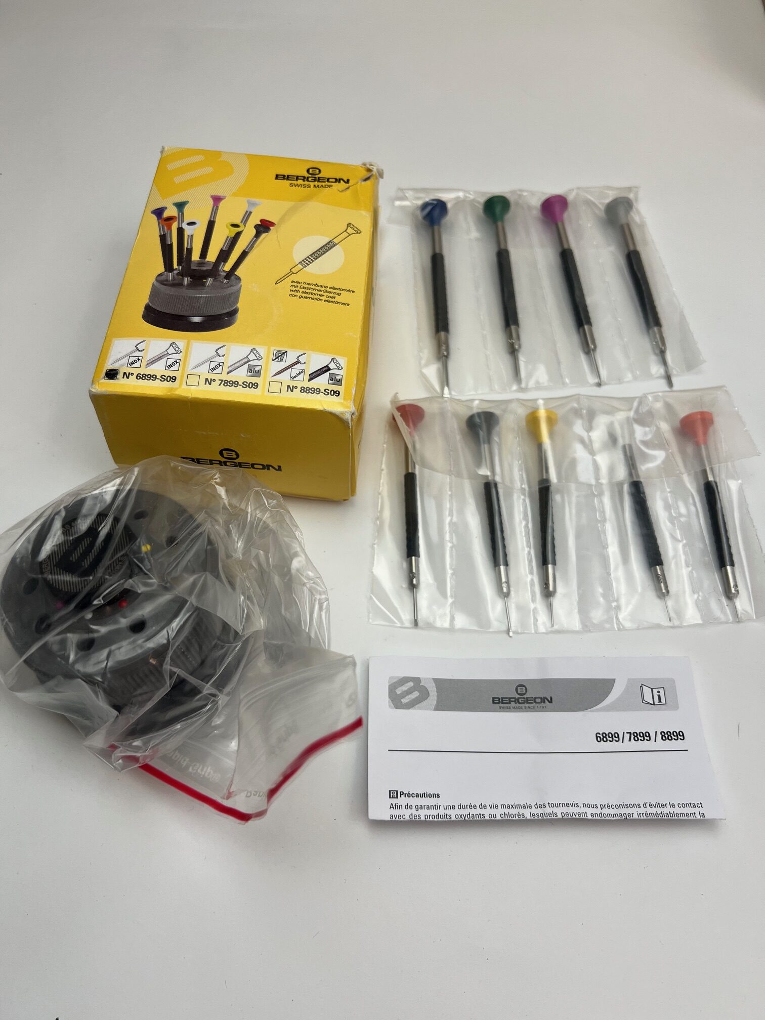 Комплект ергономични отвертки Bergeon 6899-S09, въртяща се основа, отворена опаковка, продава се в състоянието, в което е, вижте снимките - Image 3