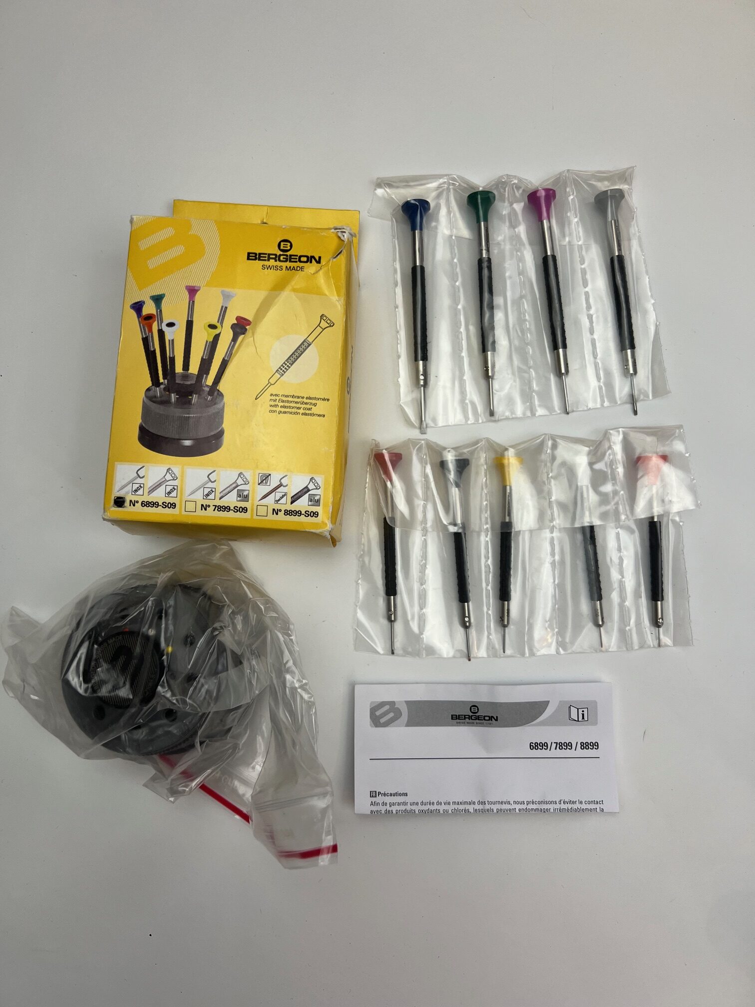 Комплект ергономични отвертки Bergeon 6899-S09, въртяща се основа, отворена опаковка, продава се в състоянието, в което е, вижте снимките - Image 2