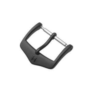 Hirsch Класическа катарама от неръждаема стомана, черна мат, за каишка за часовник 18 мм, ref. BC1002-5-18