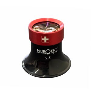 Лупа с очила Horotec MSA00.025-2.5 черна пластмаса с алуминиев винт x5