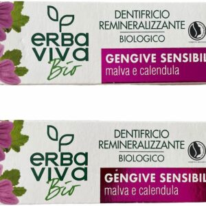 Комплект от 2 био органични пасти за зъби Erba Viva с малва и невен 2 x 75 мл