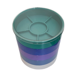 Кръгли тавички за часовникарски части, 5 броя, стъклени капаци, разнообразни цветове