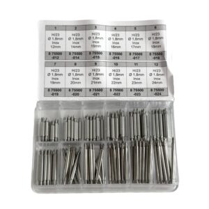 Комплект от 120 пружинни щифтове H23, двойно фланцови, инокс 1.80 мм
