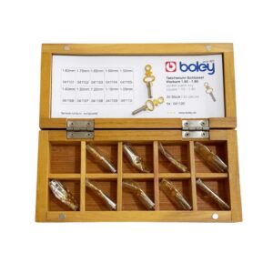 Комплект от 20 ключа за джобни часовници с никелово покритие и месингова дръжка