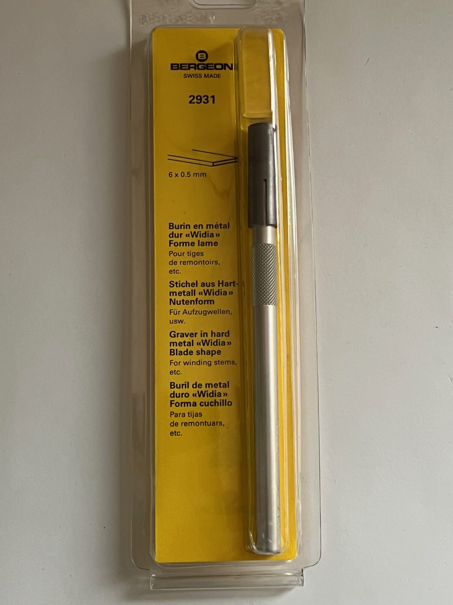 Bergeon Widia острие с метален дръжка, 6 мм x 0.5 мм - Image 2