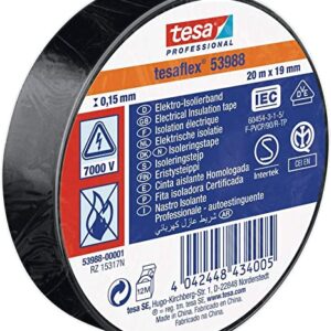 Професионална изолираща лента Tesa Tesaflex 53988, Черна, 20 м x 19 мм