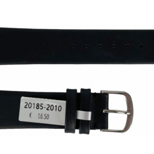 Водонепромокаема черна гладка кожена каишка за часовник 20 мм