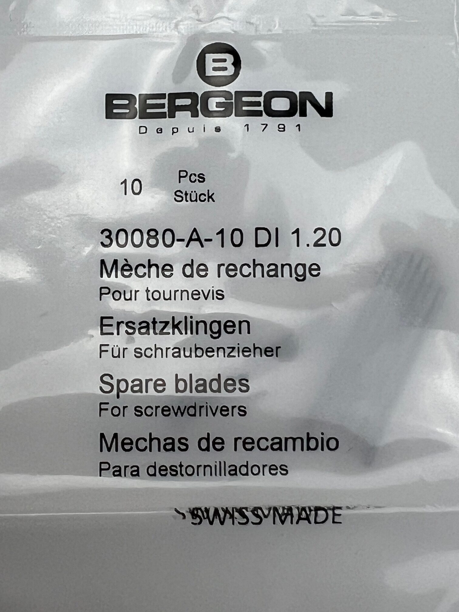 Заменяеми остриета Bergeon 30080-A-10 DI 1.20, 10 бр. - Image 7