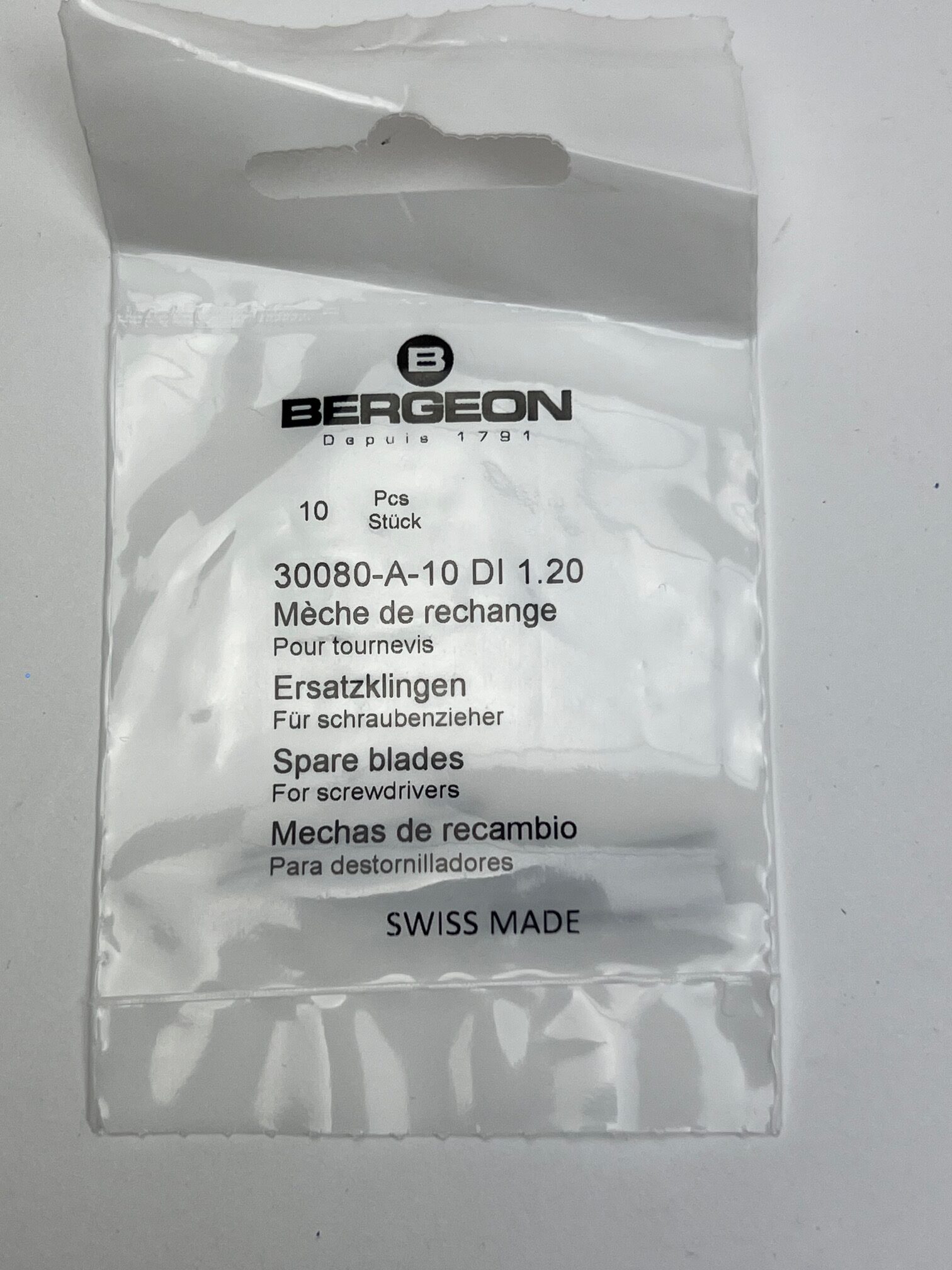 Заменяеми остриета Bergeon 30080-A-10 DI 1.20, 10 бр. - Image 2