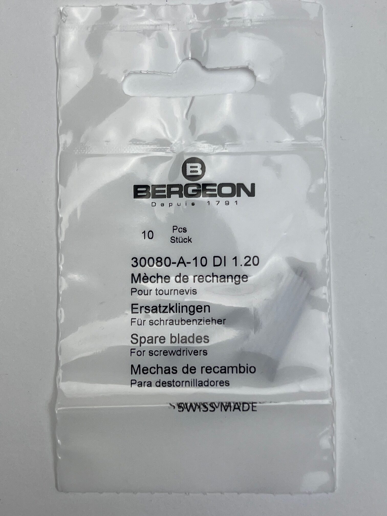 Заменяеми остриета Bergeon 30080-A-10 DI 1.20, 10 бр. - Image 6