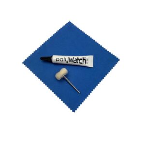 PolyWatch Комплект за полиране на пластмасови кристали с кърпа и четка 21 мм