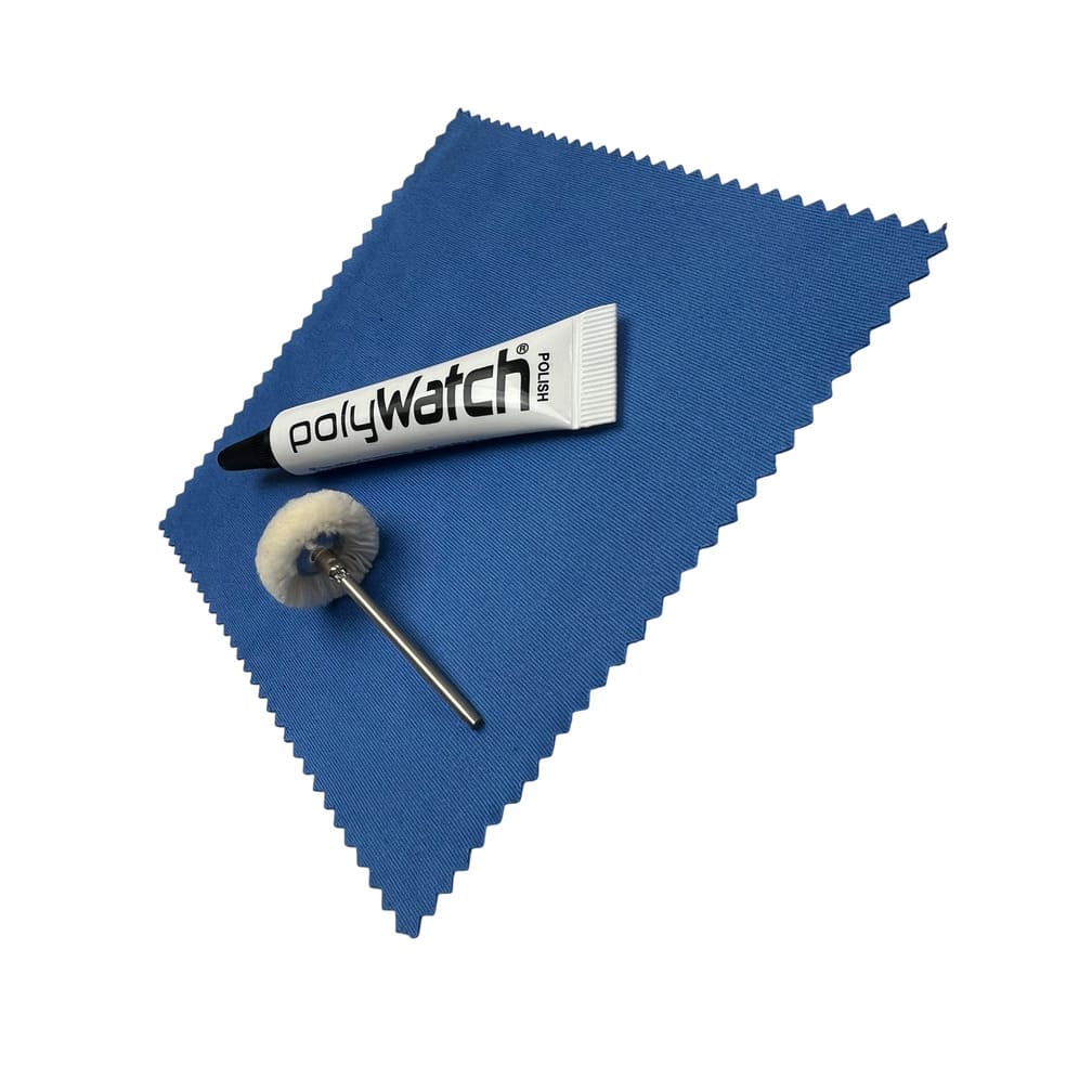 PolyWatch Комплект за полиране на пластмасови кристали с кърпа и четка 21 мм - Image 5