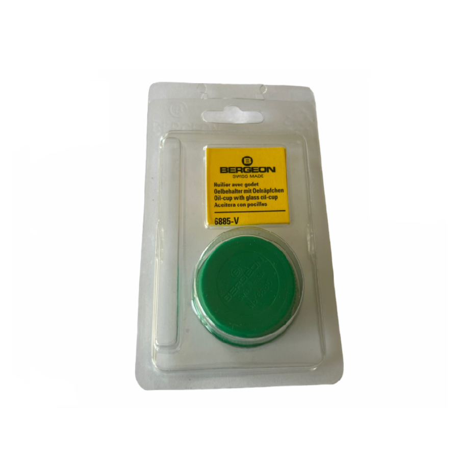 Зелена маслена чаша Bergeon 6885-V с червено стъкло - Image 2