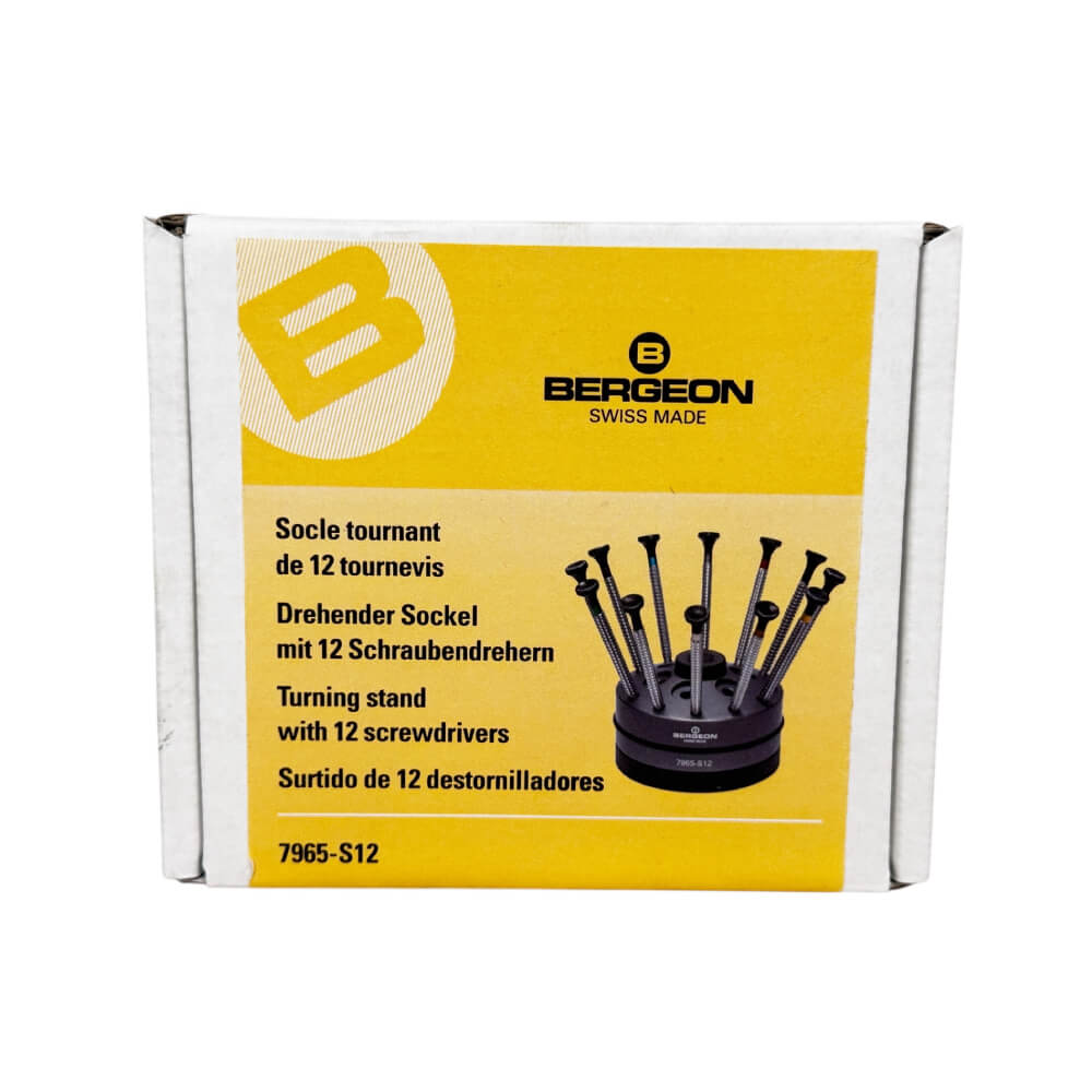 Комплект отвертки Bergeon 7965-S12 с 12 специални профила и въртяща се стойка - Image 5