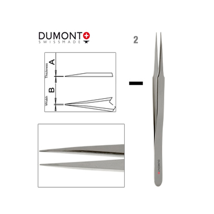 Пинсета Dumont Dumoxel #2 от антимагнитна стомана 120 мм
