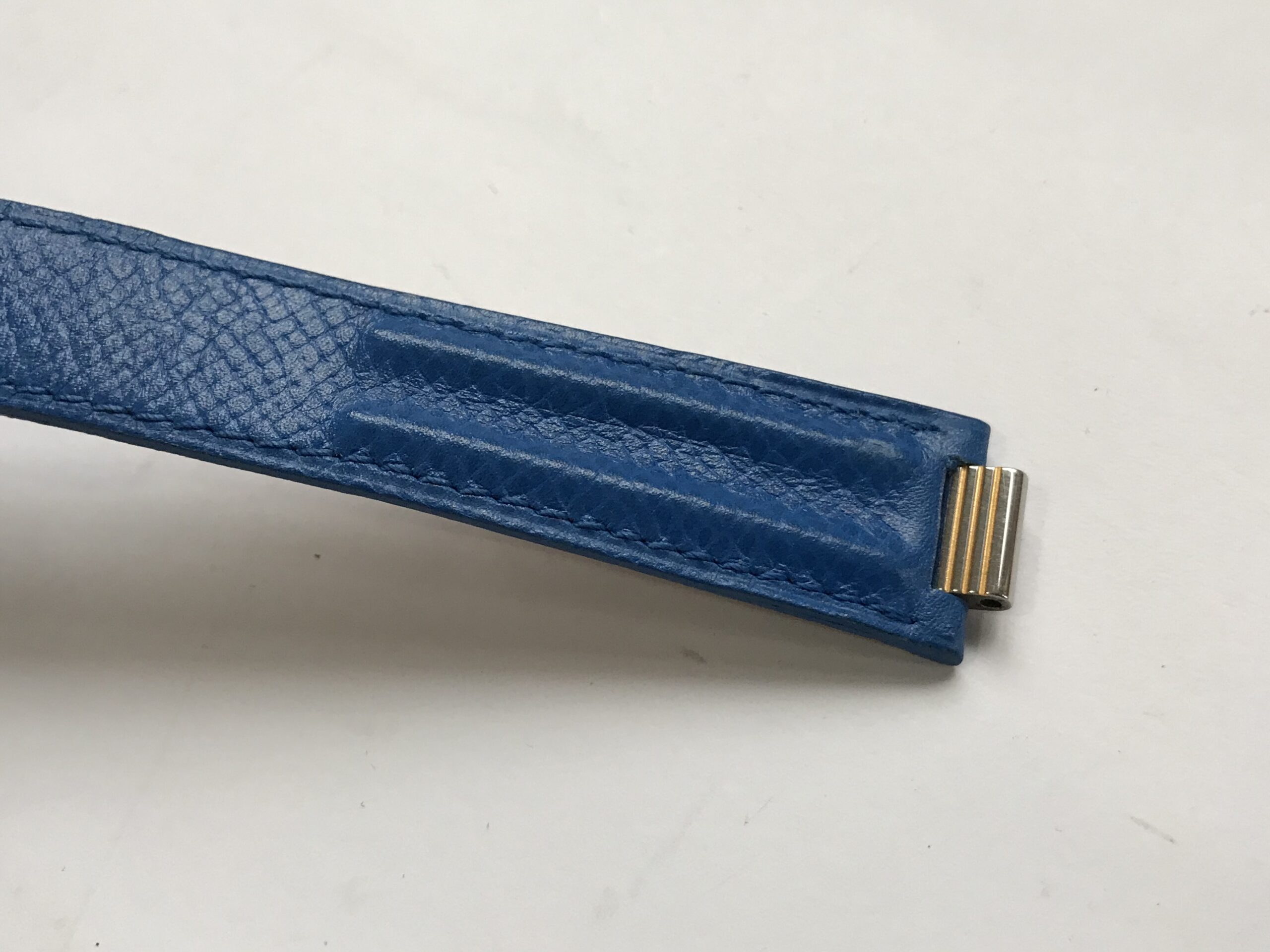 Синя кожена каишка с закопчалка 18 мм Cartier - Image 2