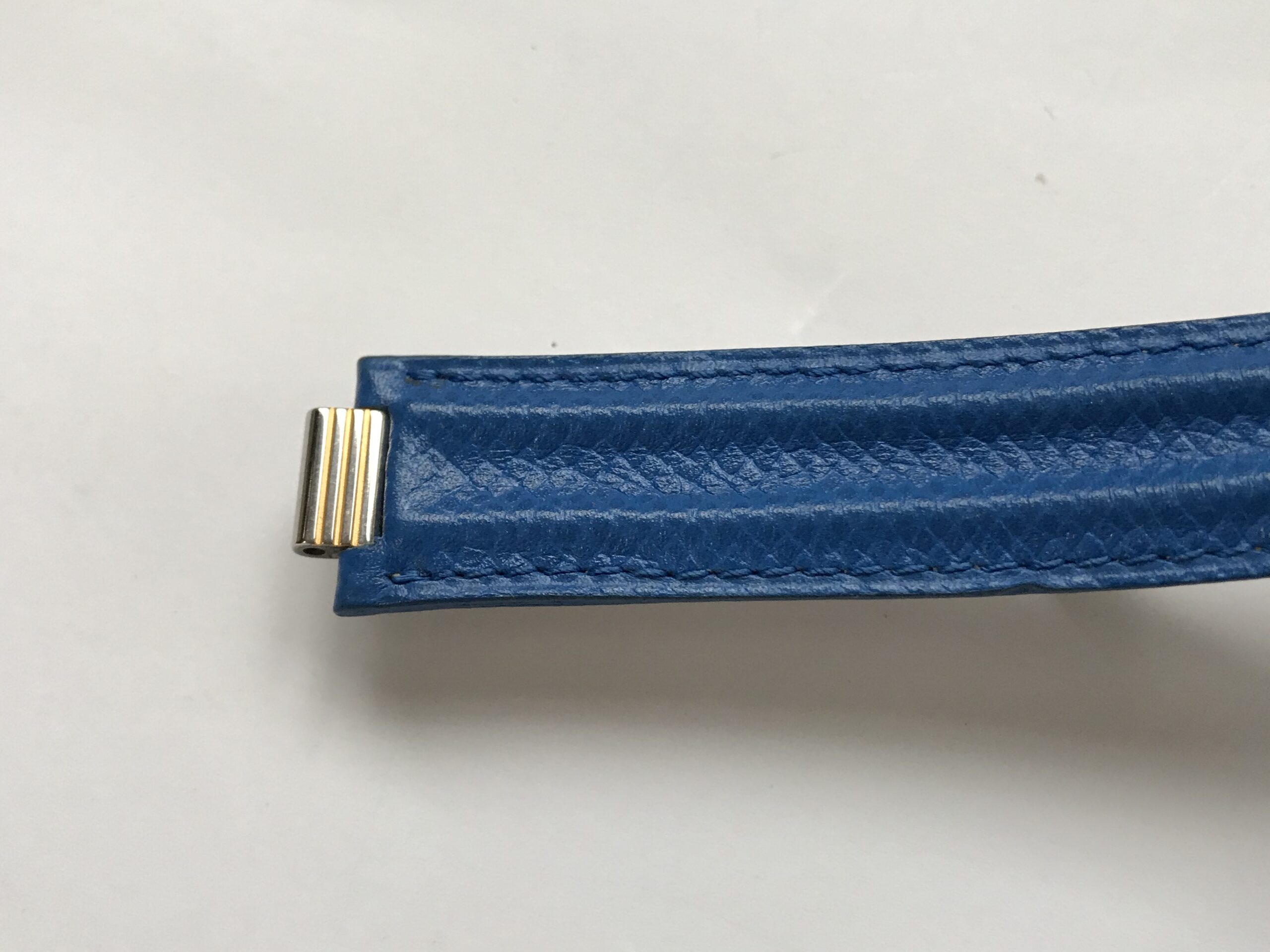 Синя кожена каишка с закопчалка 18 мм Cartier - Image 3