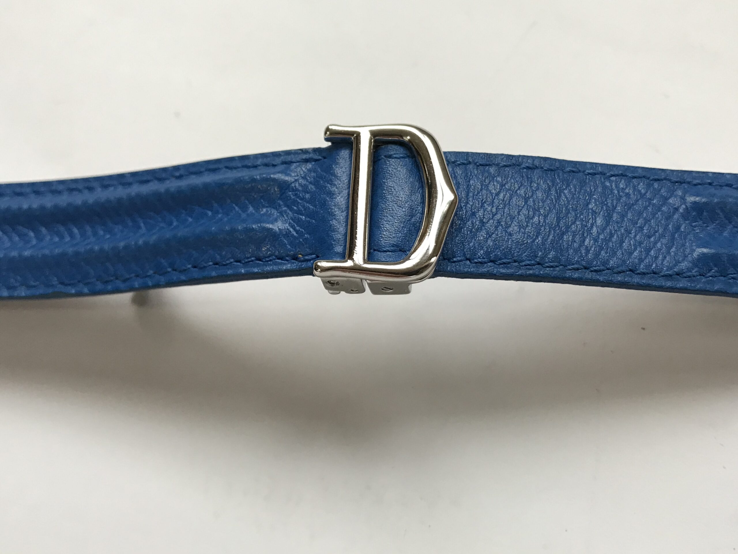 Синя кожена каишка с закопчалка 18 мм Cartier - Image 4
