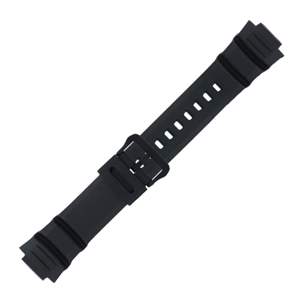 Черна пластмасова каишка за часовник Casio 10452435, 16 мм