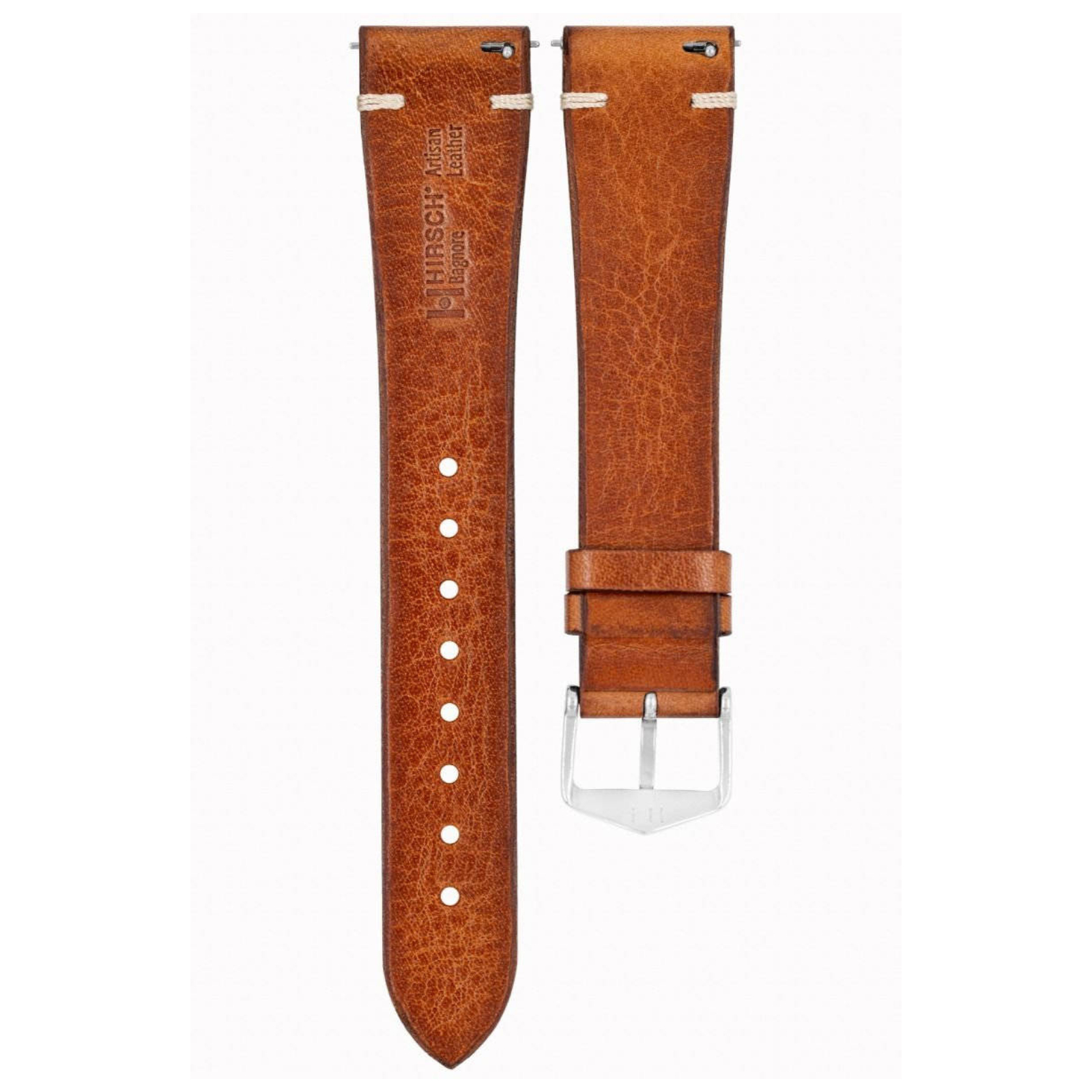 Кафява кожена каишка за часовник Hirsch Bagnore L 20 мм - Image 2
