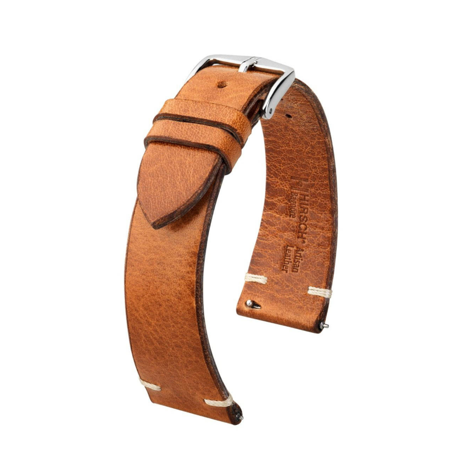 Кафява кожена каишка за часовник Hirsch Bagnore L 20 мм