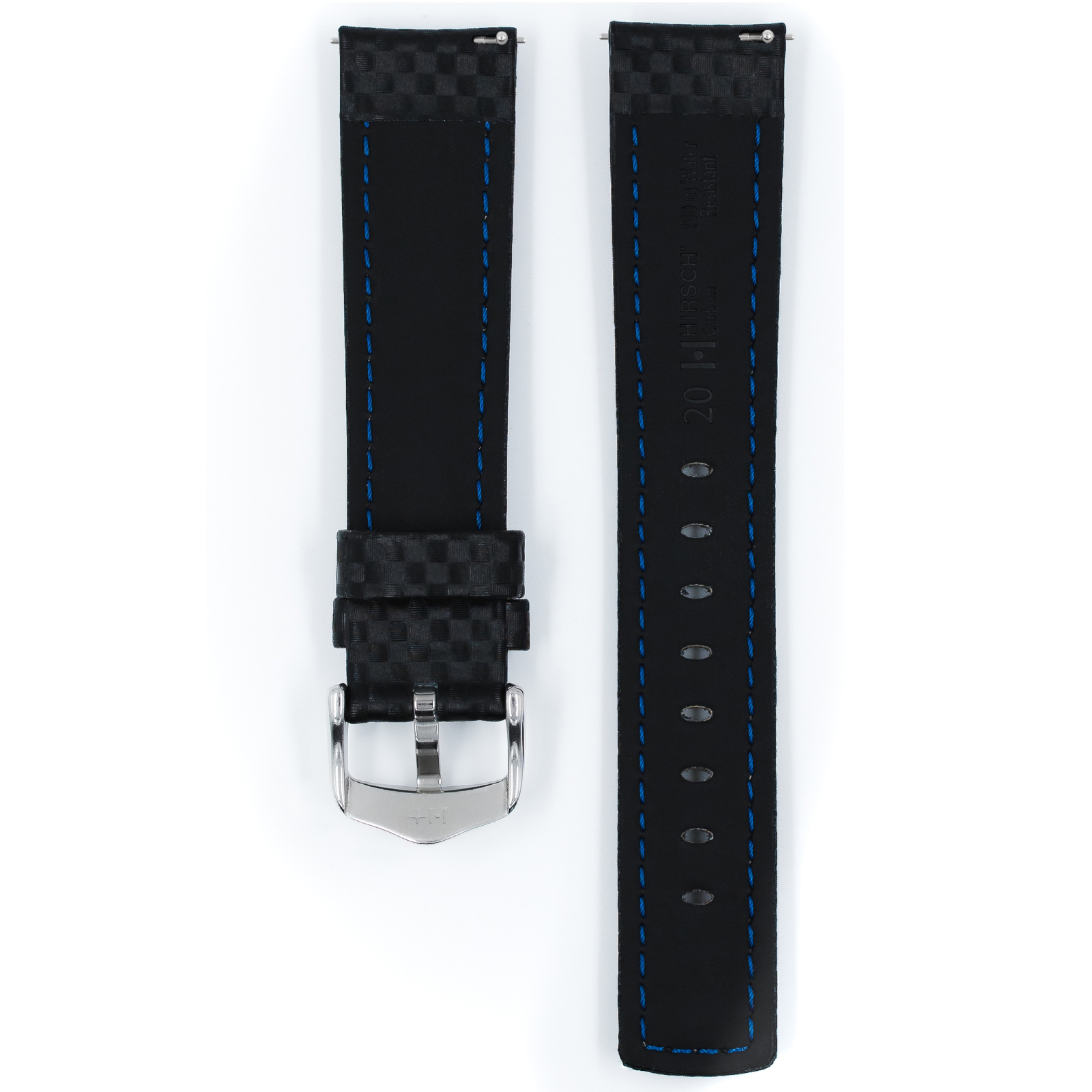 Черен каишка за часовник Hirsch Carbon 20 мм - Image 2