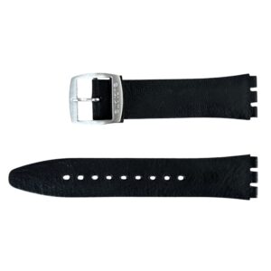 Черна кожена каишка за часовник Swatch 20 мм