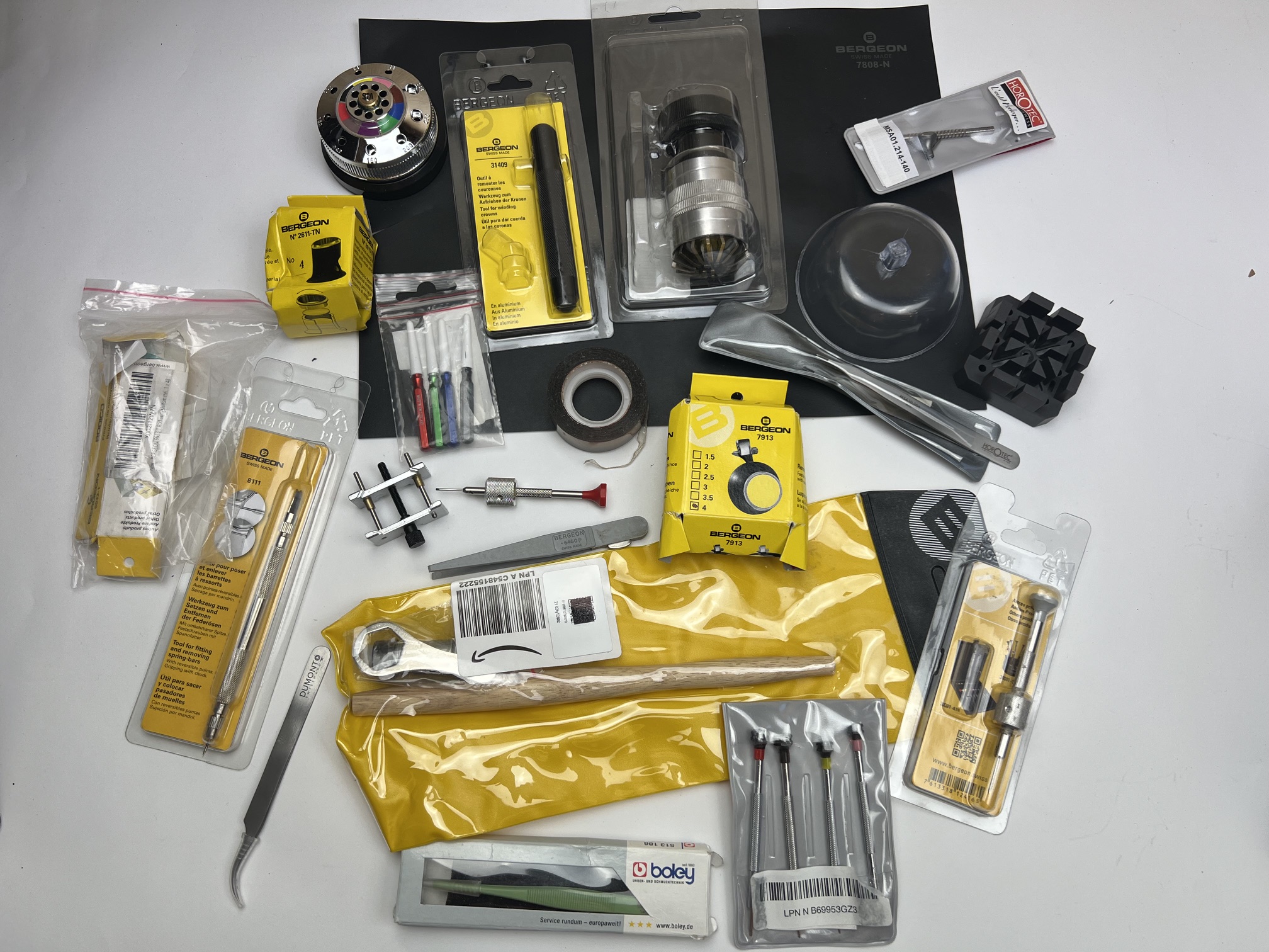 USED, ВРЪЩАНИЯ: Смесен комплект инструменти за часовникари, Bergeon, Horotec, Boley