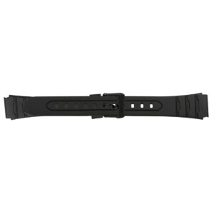 Черна гумена каишка за часовник Casio W-202-1AV 18 мм