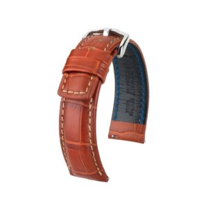 Кожена каишка за часовник Hirsch Grand Duke L, златисто кафява, 20 мм