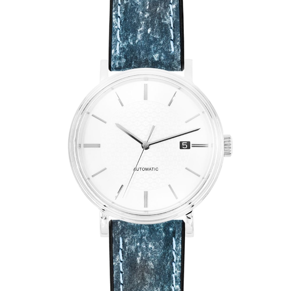 Кожена каишка за часовник Hirsch Stone L синя, 19 мм - Image 4
