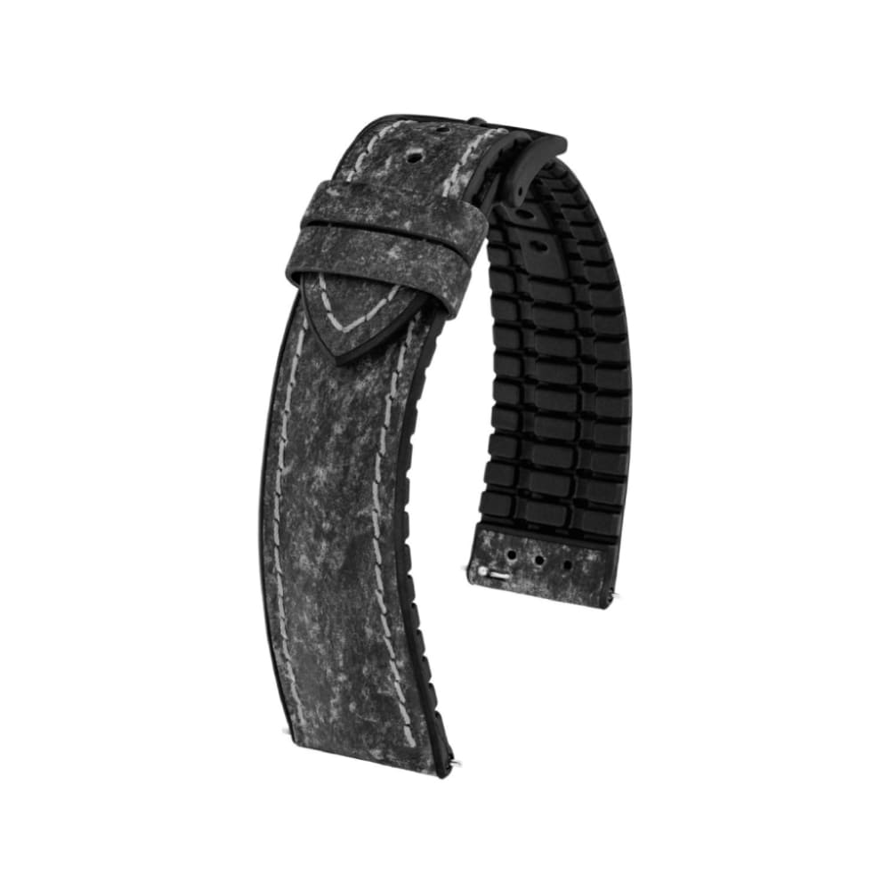 Кожена каишка за часовник Hirsch Stone L тъмносива, 21 мм