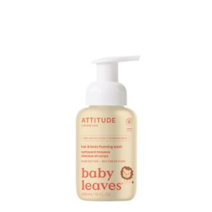 Baby Leaves - 2в1 Омекотяващ Шампоан и Душ Гел, Неktar от Персийски Кайсии, ATTITUDE