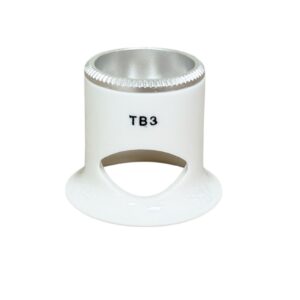 Лупа Bergeon 2611-TB-3, бяла, бинокулярна, с вентилационен отвор, увеличение 3.3x
