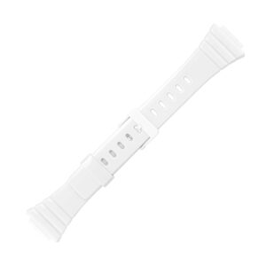Бял пластмасов каишка за часовник Casio 10435868 за W-215H, 14 мм