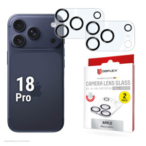 DISPLEX Full Cover стъкло за камера за iPhone 18 Pro, 10H, Quick Mount, 2 броя