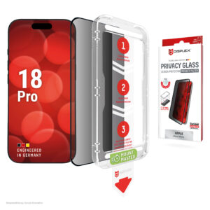 DISPLEX 10H защитно стъкло с поверителен филтър за Apple iPhone 18 Pro MountMaster