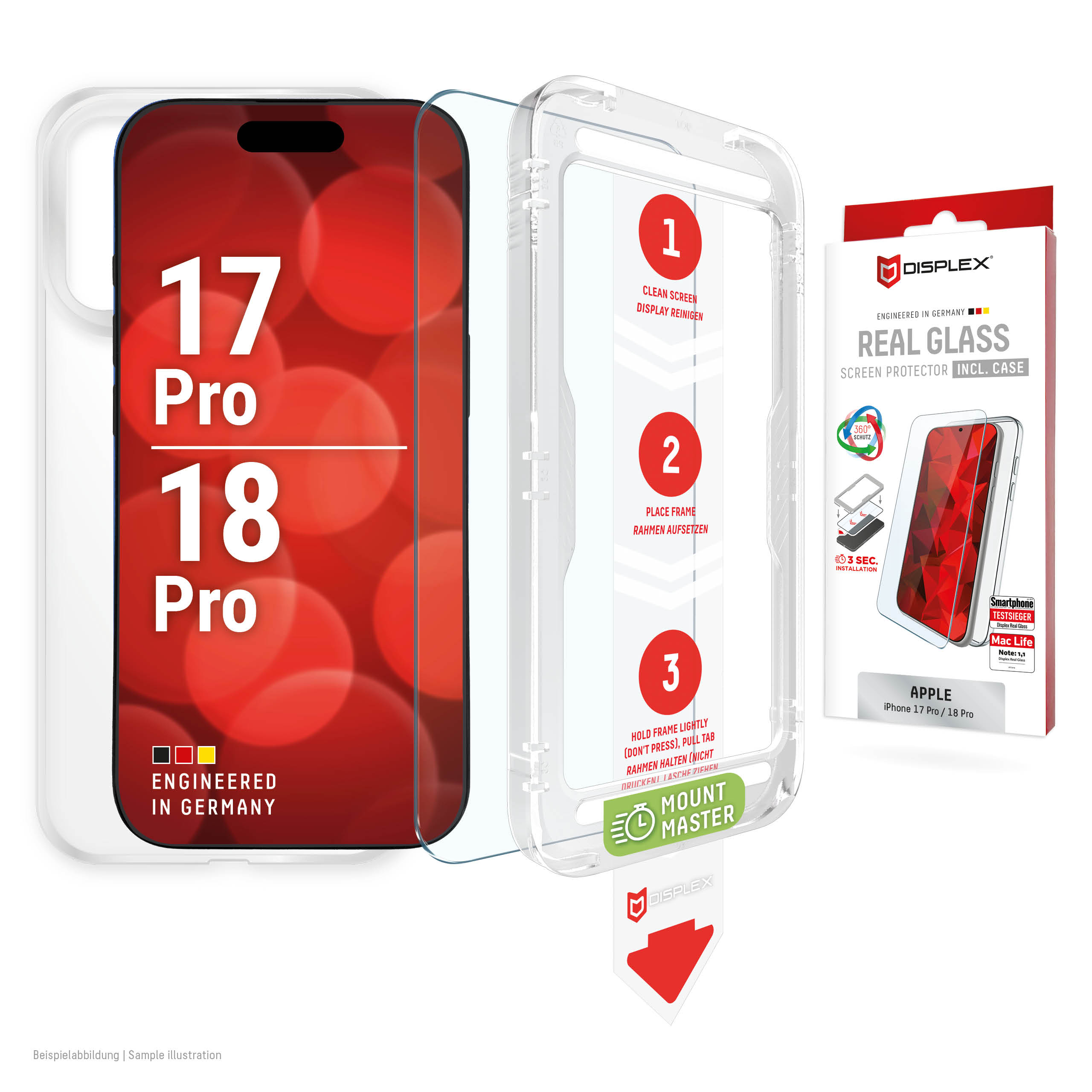 DISPLEX стъклен протектор и калъф за iPhone 17 Pro / 18 Pro MountMaster - Image 2