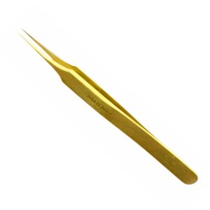 Черен месингов пинцет Horotec MSA12.303-4 с дълги и тънки връхчета, 110 мм