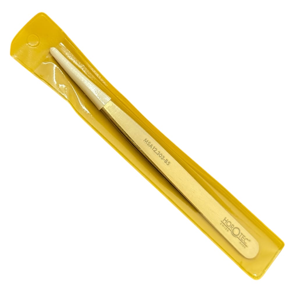 Твърд пинцет Horotec MSA12.303-B5 от месинг, 125 мм - Image 2