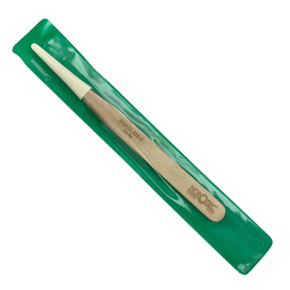Прецизна пинцета Horotec MSA12.305-3 от берилиев мед, антимагнитна, 120 мм - Image 3