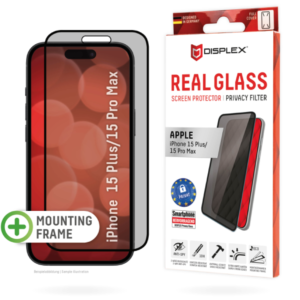 Протектор за екран с филтър за поверителност Displex за iPhone 15 Pro Max и iPhone 15 Plus