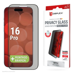 Стъкло за защита на екрана с поверителност Displex за iPhone 16 Pro
