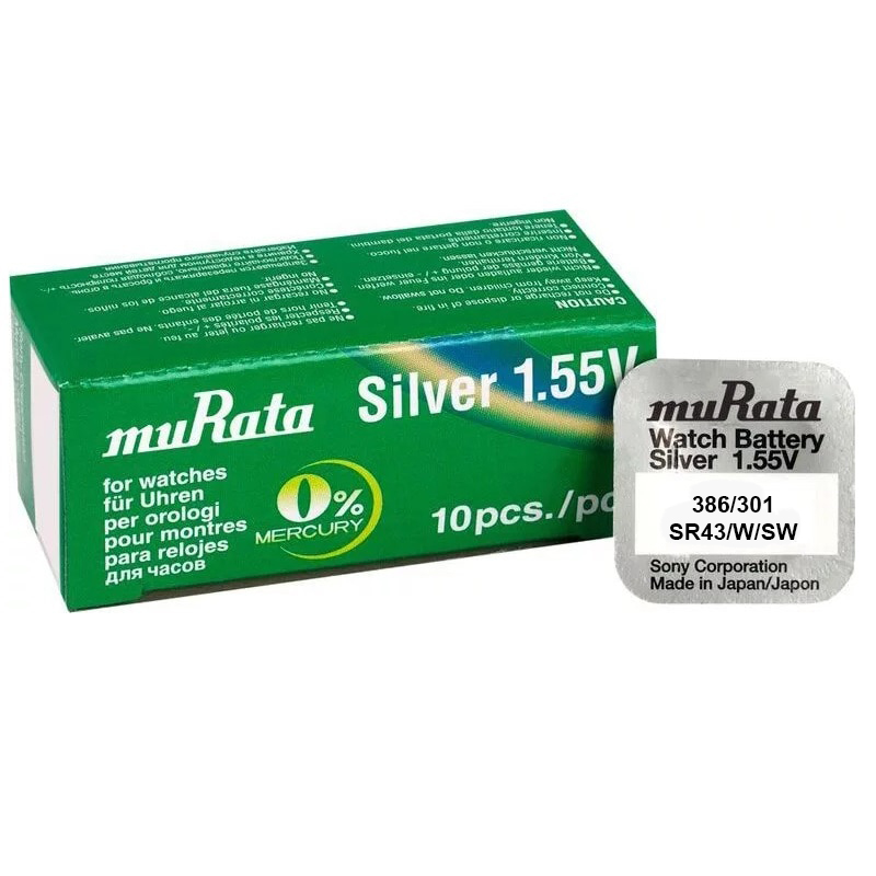 Батерии Murata/Sony 386/301 за кварцови часовници с сребърни оксиди 1.55V - Image 2