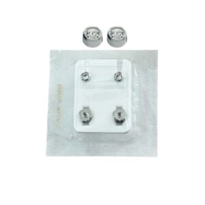 Овални детски обеци с бели камъни STUDEX, 3.95 мм